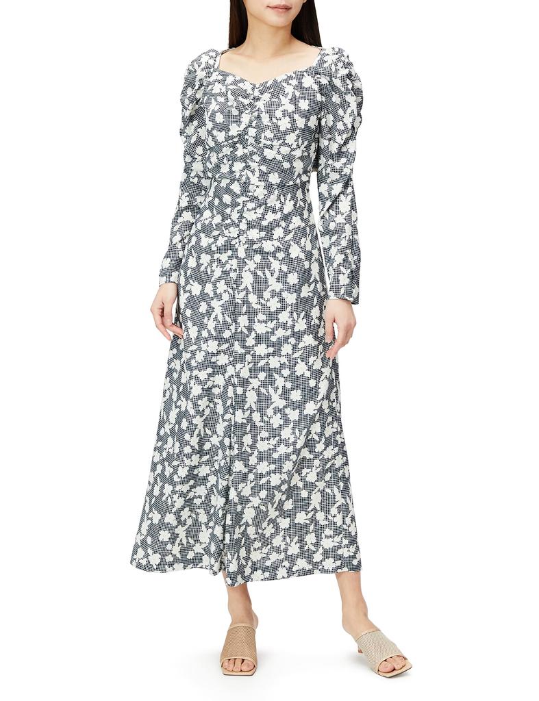 Gathered Decolletage Dress LWFO231166 MIX 0 [Lily Brown] Women's