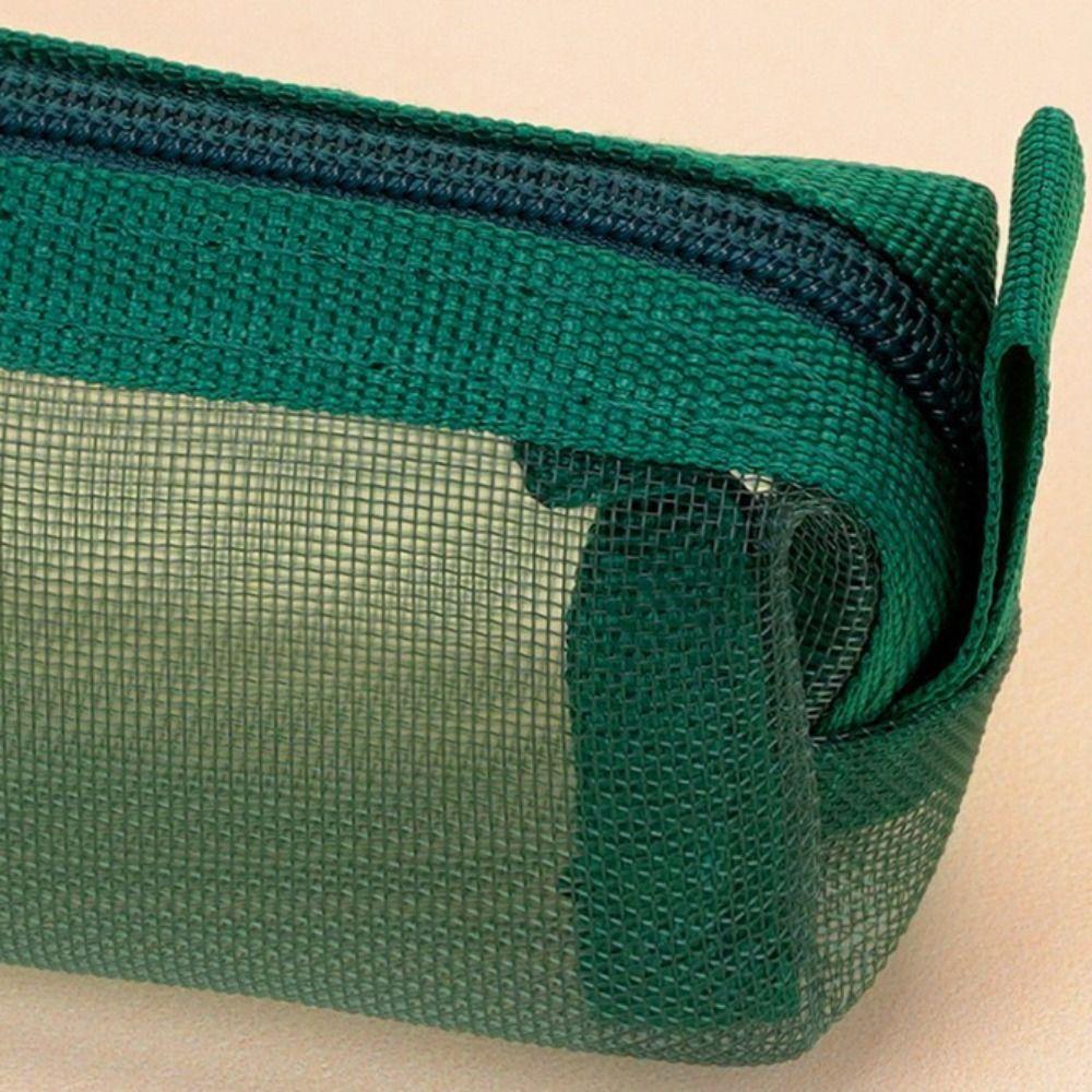 5Pcs Casual Mesh Pencil Case Portable Pen Organizer Zipper Stationery Pouch School Office Supplies