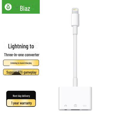 Адаптер OTG: Зарядка и прослушивание - Конвертер Lightning, USB и 3,5 мм аудио от Biaz