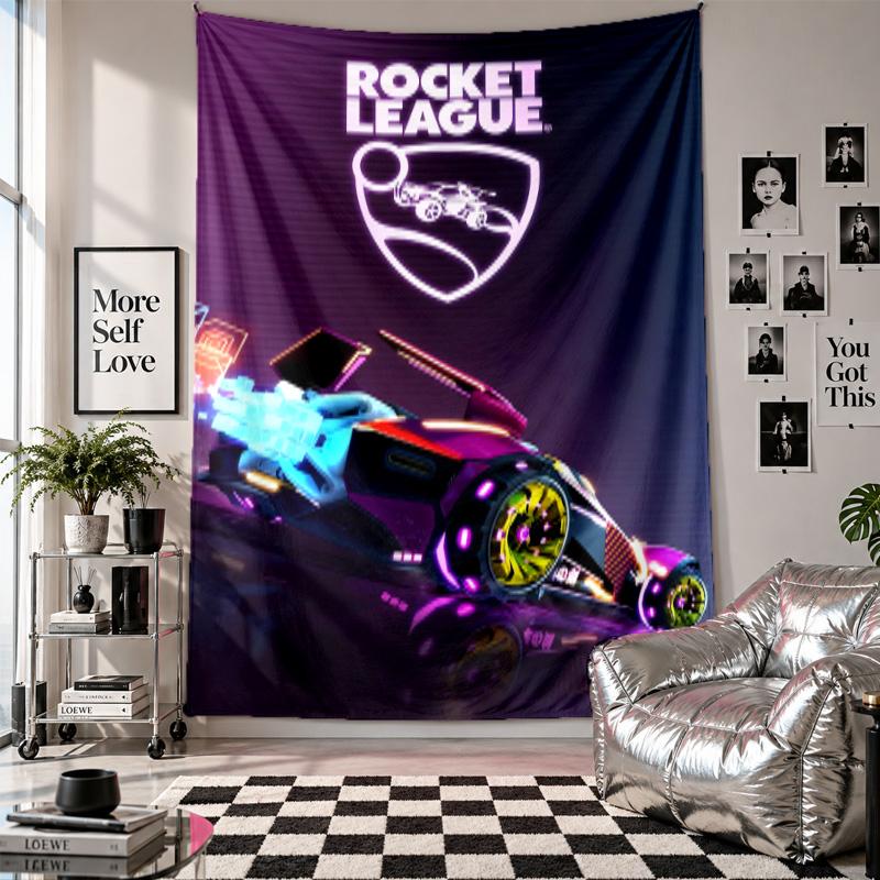 Wall TapestryRocket League Art Hanging Cloth Decorative Background Cover for Room Decoration