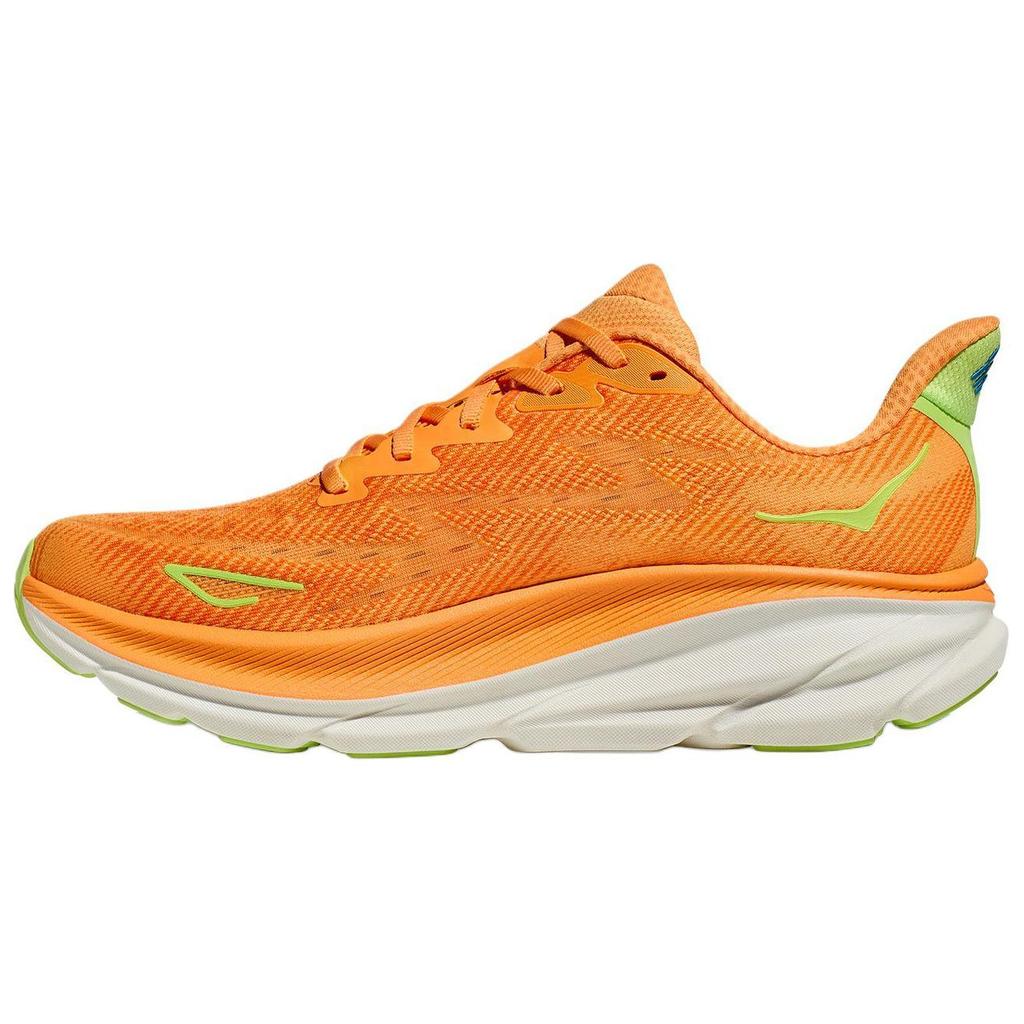 HOKA Clifton 9 2E Wide Solar Flare Lettuce Men Sneakers Orange 1132210-SLRL