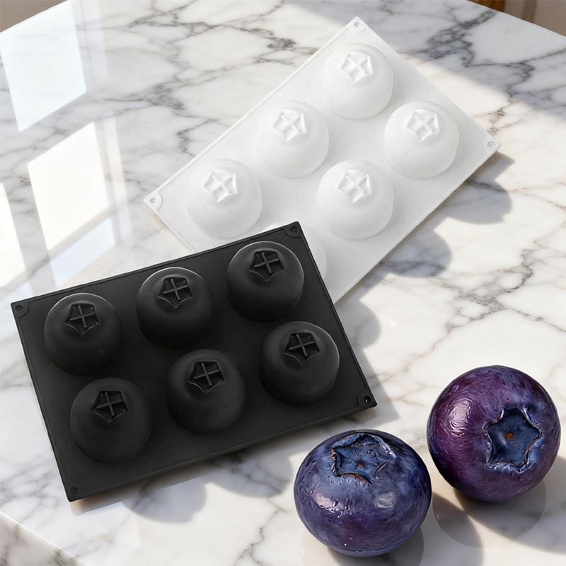 Силиконовая форма для выпечки на 6 ячеек для черничного муссового торта, форма для десертов в виде фруктов, для шоколадного пудинга