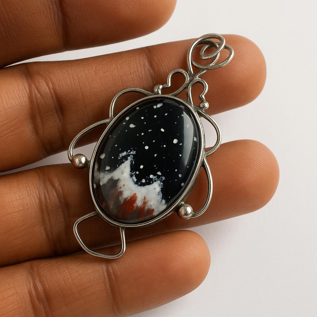 Natural Opal Pendant 42.4 ct Multicolor Oval Cut 925 Sterling Silver October Birthday Birthstone