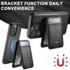 SUTENI H18 For iPhone 13 Pro Max Magnetic Case Carbon Fiber Texture Leather+TPU Cover with Detachable Card Bag