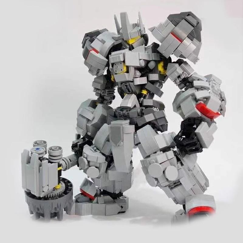 Строительный блок M, совместимый с Lego, Меха Рейнхарта из Overwatch, Игрушка для сборки, Модель, Подарок