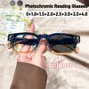 Men Women Classic Square Pochromic Reading Glasses Outdoor Color Changing Anti Blue Light Far Sight Eyeglasses Diopter To4.0