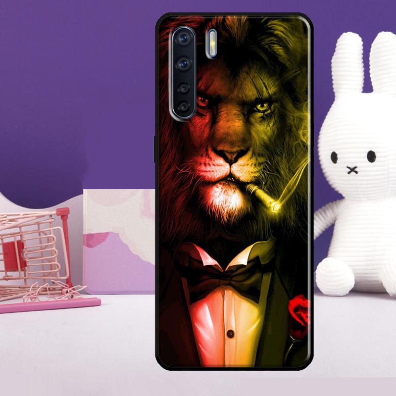 Чехол-животное Лев для Oppo A57 A77 A76 A16 A96 A17 A18 A60 A80 A40 A38 A58 A78 A98 A94 A74 A54 A15 A5 Pro