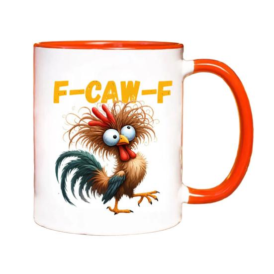 Персонализированная кружка F-Caw-F Chicken 15 унций керамическая кофейная чашка смешной петух фермерское животное юмор кружка многоразовая подходит для мытья в посудомоечной машине и микроволновой печи посуда для напитков