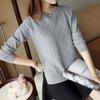 Женский свитер Весна Осень Длинный рукав Круглый вырез Пуловеры Теплые Базовые рубашки Корейская мода Трикотаж Мягкие джемперы