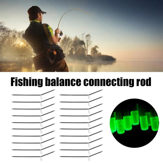 20Pcs Luminous Fly Fishing Anti-Tangle Feeder Tube with Snaps Hook 15/20/25cm Fishing Balance Connector for Teaser Saltwater Bait Cage