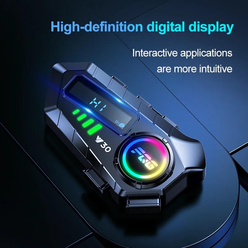 Y30 Bluetooth 6.0 Helmet Intercom Headset Handsfree 1000mAh Battery With LED Flash Light For 2 Riders 10m Talkinng