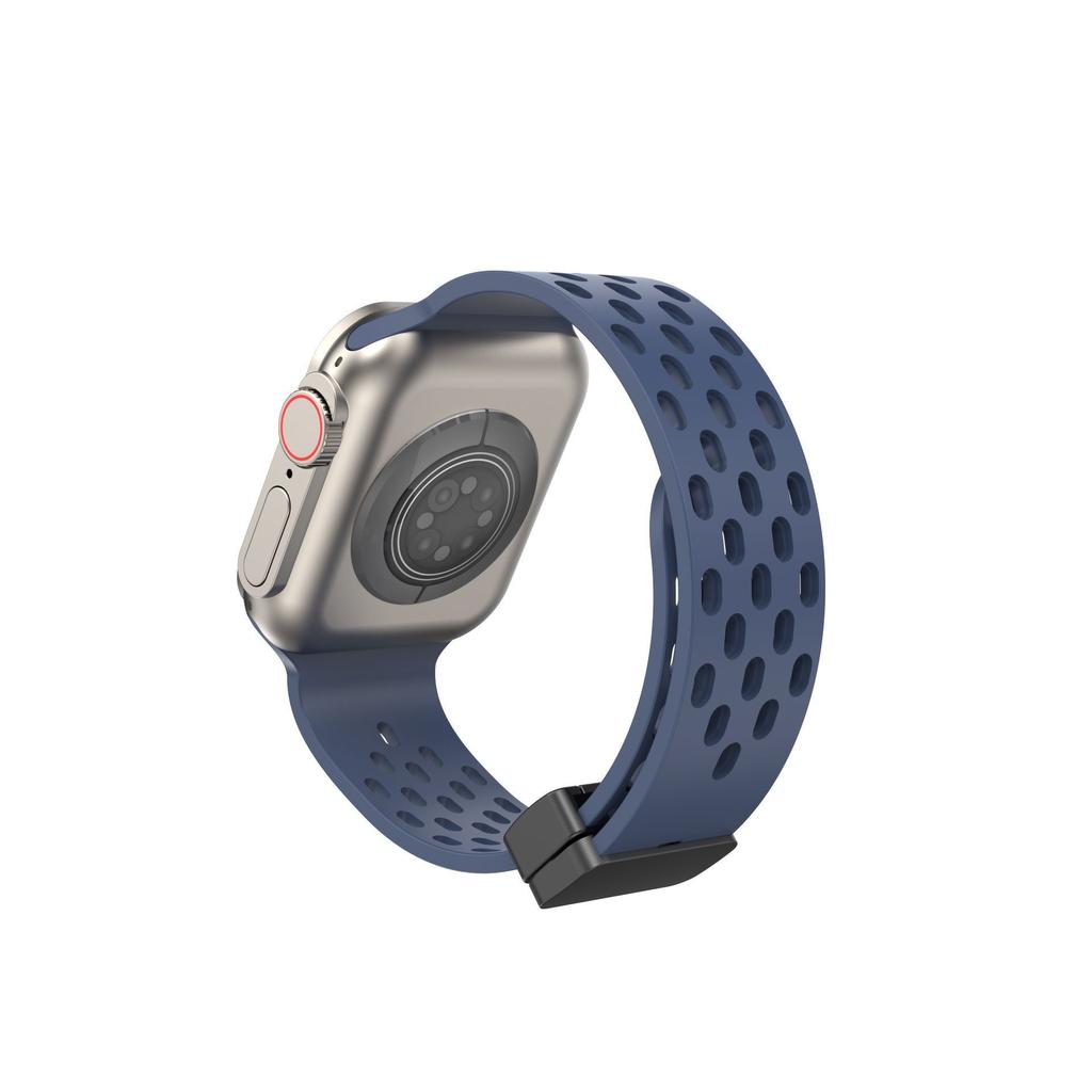 Силиконовый ремешок для часов Apple Watch - спортивный ремешок для часов с дышащей магнитной складной пряжкой для iWatch Ultra/9/8/7/6/5/4/3/2/1/2022 49 мм 45 мм 44 мм