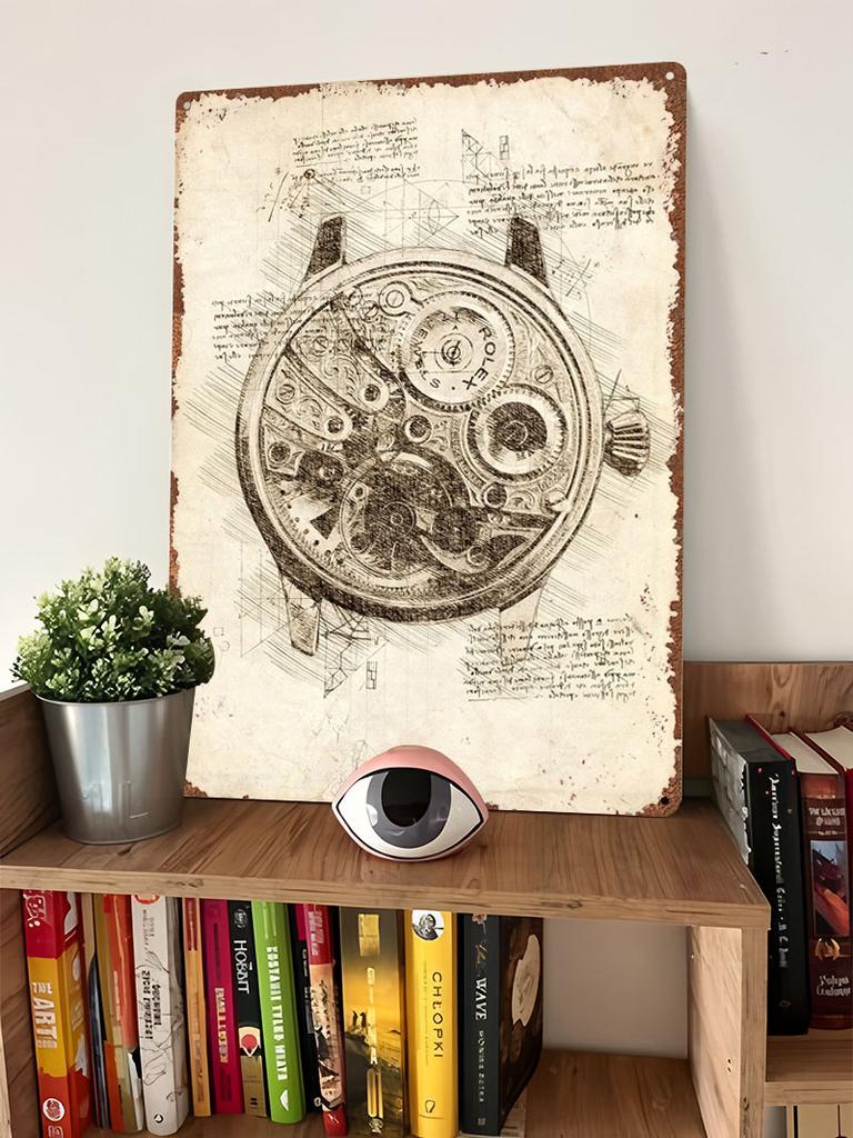 Внутренности Rolex Металлический постер Da Vinci Фотографии Предметы для украшения стен Настраиваемые металлические жестяные таблички для украшения стен Мужская пещера