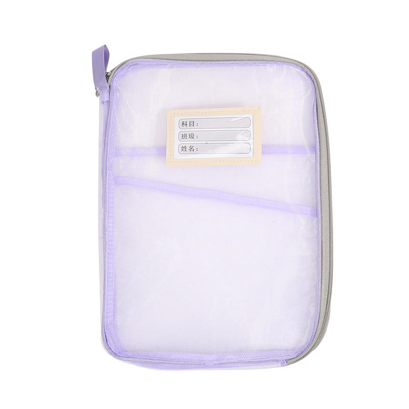 A4 Stationery Storage Bag Double-layer Mesh Zipper Bag Large Capacity Organizer Folders School Office Supplies Stationary Bag