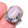 Кольцо из стерлингового серебра 925 пробы с натуральным розовым кварцем, размер 8 u7R18