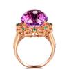 14k Rose Gold Real Amethyst Ring Women Anillos De Bizuteria Real Natural Amethyst Gemstone 14k Rose Gold Jewelry Anillos De Ring