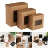 Present Case Kraft Paper Kids Gift Clear PVC Window Paper Gift Box Cake Package Candy Wrapping Bag