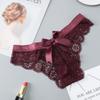 Lingerie Lace G String Underwear Female T-back Sexy Fashion Thong Ladies Back Bow Transparent Panties EMA