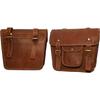 Кожаный комбинированный комплект 9x11 для седельной сумки мотоцикла, ДВЕ коричневые боковые сумки, кофры