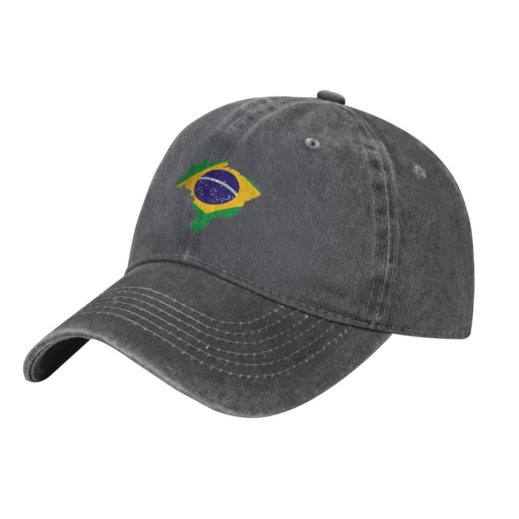 Brazil Flag Map Vintage  Men Women Baseball Caps  Distressed Denim Hats Cap Vintage Outdoor Running Golf Soft Snapback Hat
