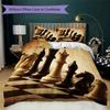 Chess Pattern Bedding uilt Set uilt Cover Pillowcase Home Decoration Birthday Gift (1 * duvet cover + 2 * pillowcase without core)