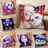 Подушка с принтом S-Sans из Undertale, шелковистый короткий плюш, скрытая молния, пылезащитный чехол для диванной подушки, для домашнего декора