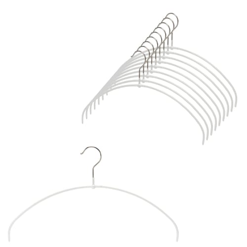 MAWA No-Slip German-Made Hangers, the Thinnest In the Series (0.4cm), Lightweight (40g), Slim Type, Women's Body Hangers, 40PT, Set of 10, White, 10-Y