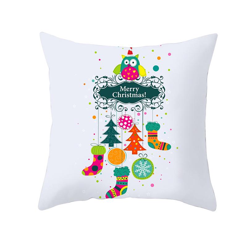 Персиковая кожа Рождественский принт Наволочка Мультяшное животное Дом Диван Подушка Чехол Прикроватная Спальня Подушка