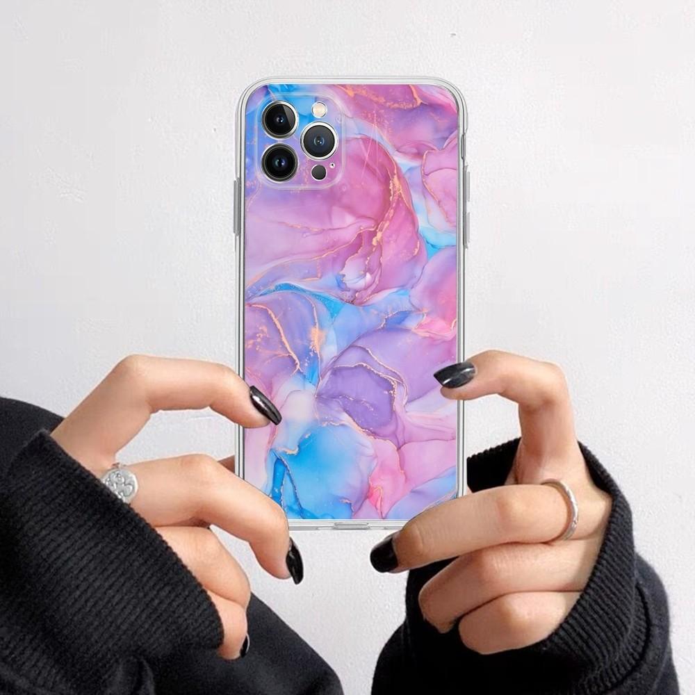 Модный Чехол для Телефона с Мраморным Узором для iPhone 16 15 8 7 6 6S Plus X SE XR XS 14 11 12 13 Mini Pro Max
