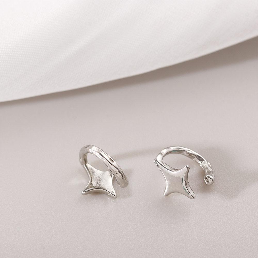 Серебристый цвет Кафф для уха Маленький C Кубический Женские серьги Звездные клипсы для ушей Корейский стиль Хрящевой пуссет