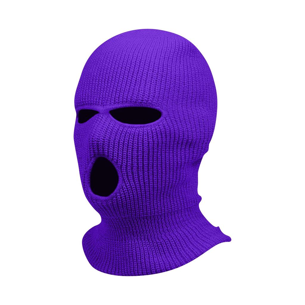 Three Hole Candy Colored Wool Hat With A Hood For Outdoor Cycling Windproof Mask