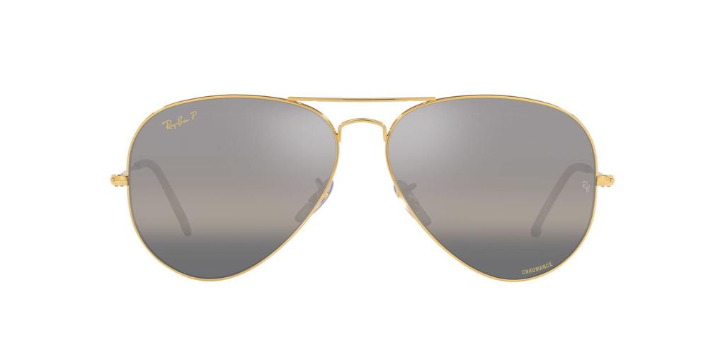 RB3025 Legend Dark Gray Gradient Polarized Silver Contrast Enhancement Size 58 Ray-Ban Sunglasses, Gold/Crystal Lenses,