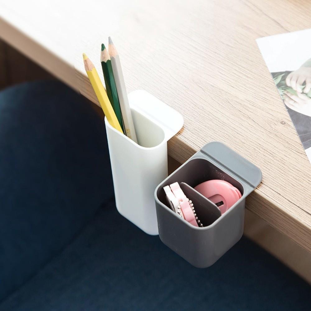Plastic Desk Pen Holders Clip-on Wall Mounted Storage Box PC Screen Pen Holder Stationery Storage