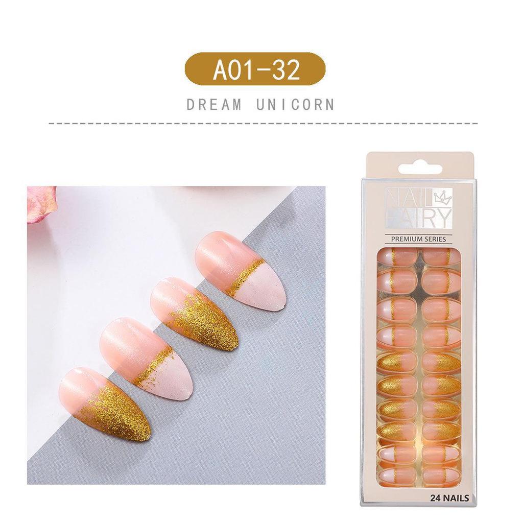 Набор из 24 съемных капель для дизайна ногтей: Острые, носимые, накладные ногти