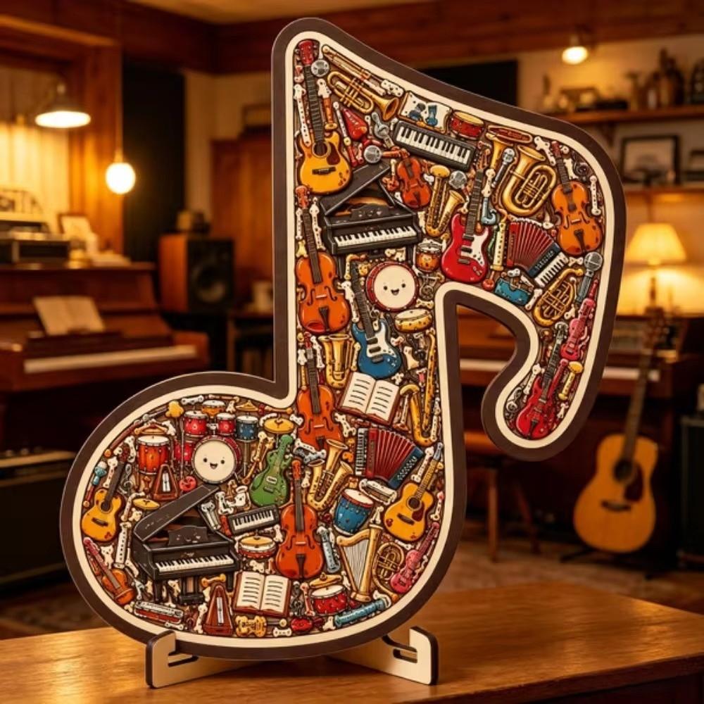 Instrument Print Musical Note Jigsaw Puzzle Irregular Musical Note Puzzle Desktop Decor