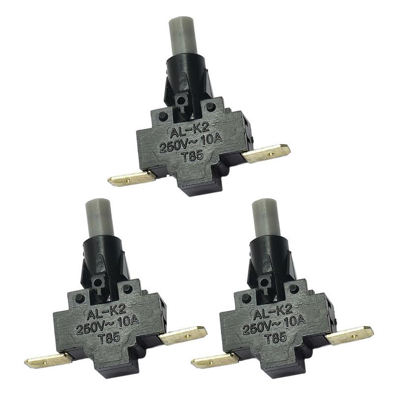 3pcs Gear Switch 10A/250V Push Button Switch AL-K2 Room Heater Electric Heater Switch 2pin Repair Accessories