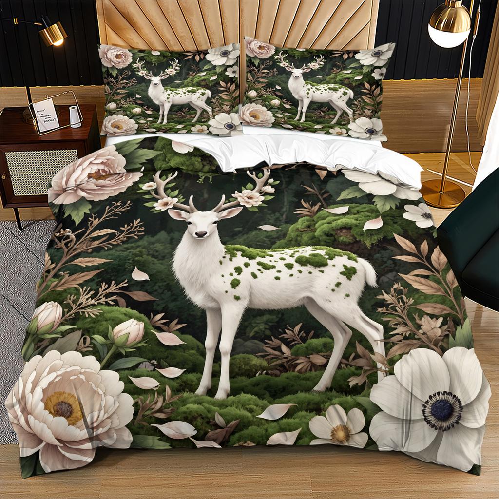 Forest Floral Print Home Textile Duvet Cover Set Comforter Cover Bedding Set no filler for nature lovers bedroom bedding