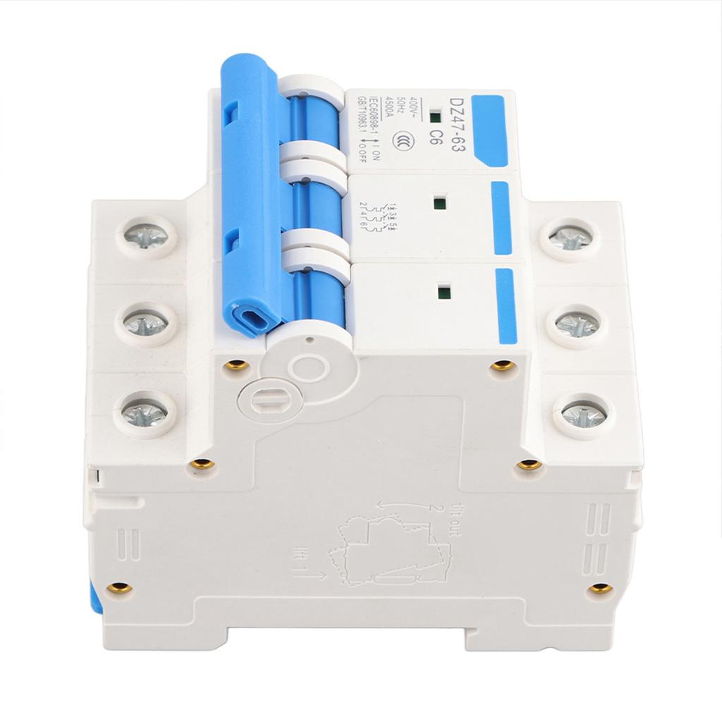 AC 400V 6101620A 3-полюсный миниатюрный автоматический выключатель MCB Защитный выключатель DZ4763?(6A)