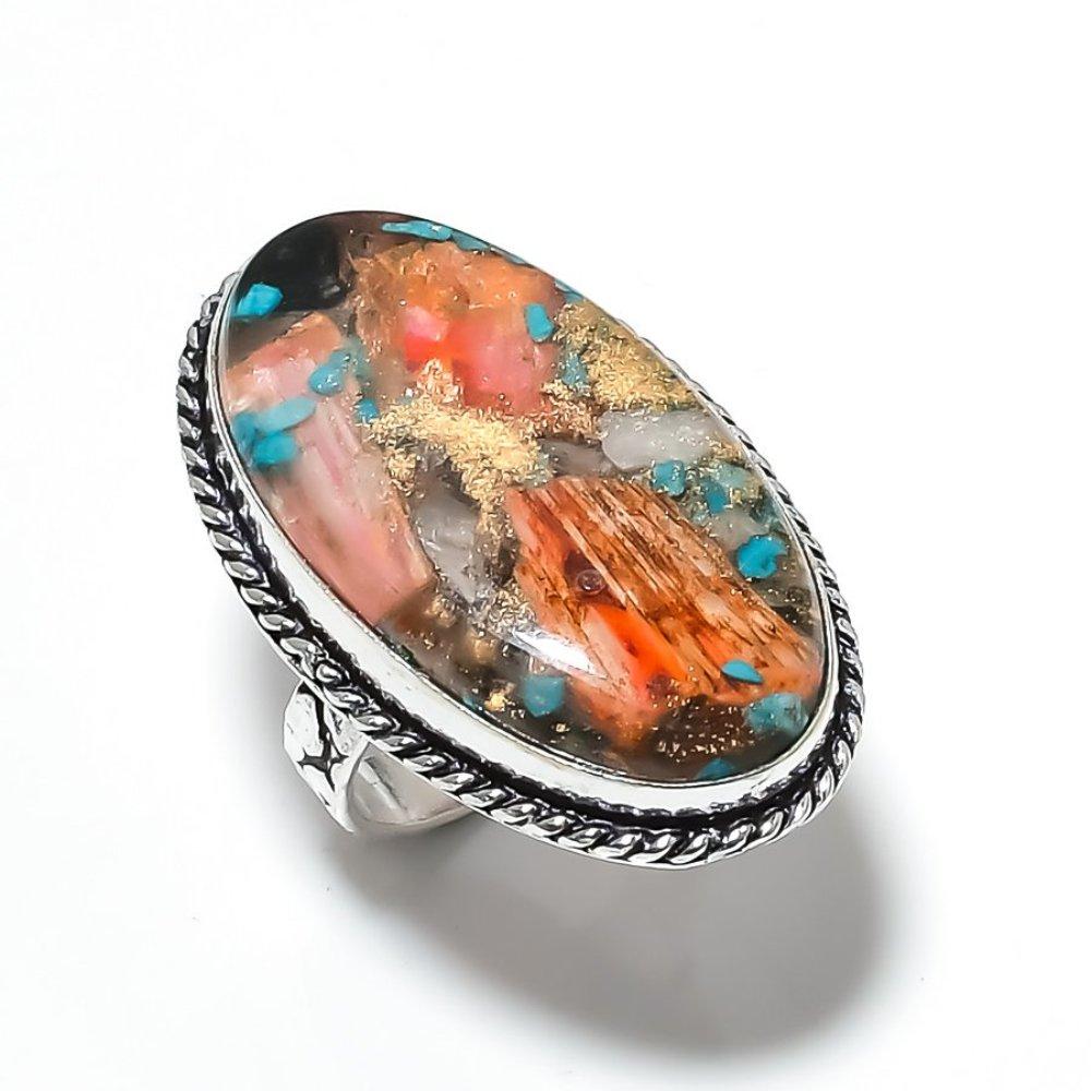 Spiny Oyster Gemstone 925 Sterling Silver Gift Jewelry Ring Size 9