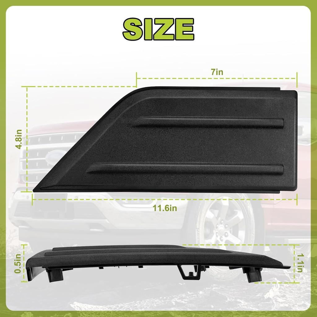 2Pcs F150 Front Bumper Repair Guards Pads Cover Ert Cap Compatible With Ford F-150   , Replace# ML3Z-17E810-AA ML3Z-17E811-AA For Left & Right Side