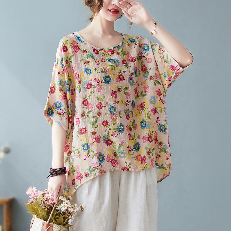 Женская летняя футболка большого размера с круглым вырезом и короткими рукавами, женский пуловер, рубашка Bata, топ для женщин