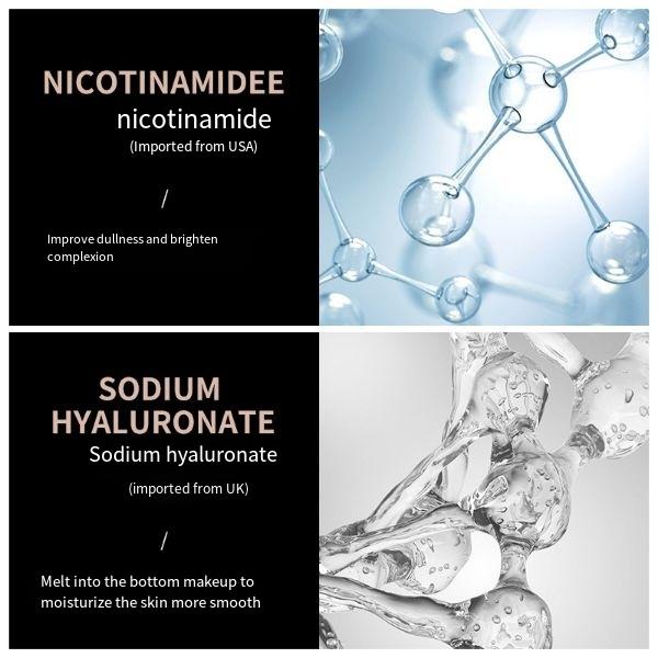 Ниацинамид Легкая и нежная тональная основа Крем-контроль жирности Консилер Отбеливающая увлажняющая жидкая основа