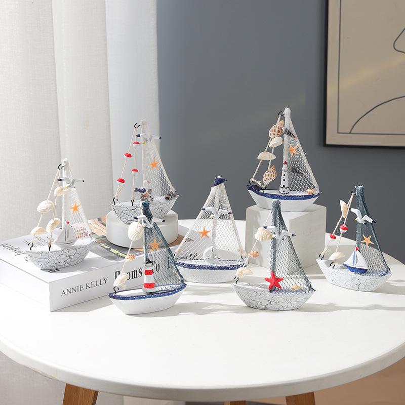 Средиземноморская деревянная модель парусника - Маленькое украшение для домашнего декора