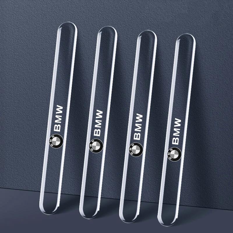 LJFJN1 4pcs Car Door Edge Protection Strips Anti Scratch Rearview Mirror Anti-collision Sticker For BMW 50th M X1 X3 X5 X6 X7 E30 E90