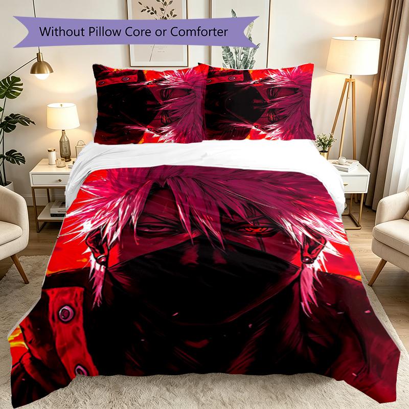 3pcs Duvet Cover Set, Game Role Naruto Digital Print Bedding Set, Soft Comfortable Bedclothes For Bedroom, Guest Room