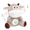 ROBOT PLAZA Sleeping Plush Toy for 0 Year Olds Planetarium Melody Heartbeat Baby Gift (Cow)