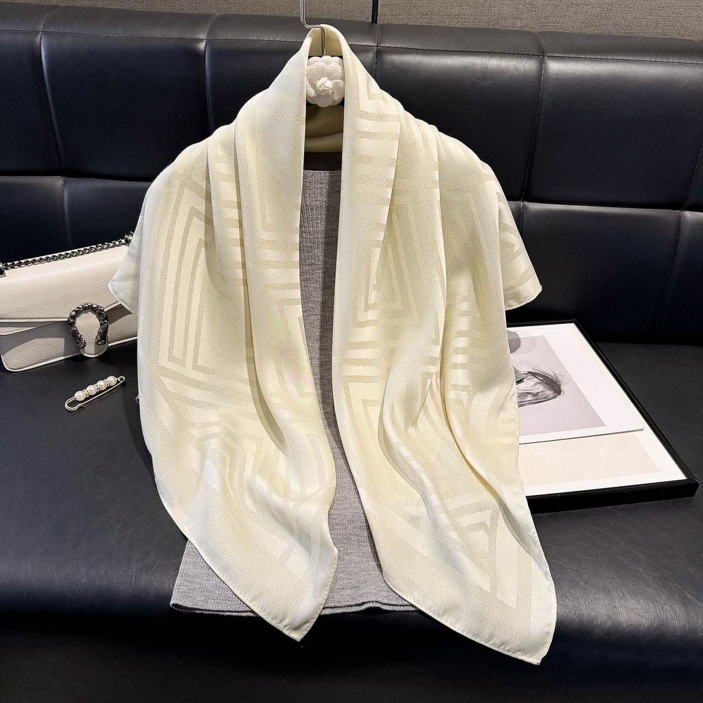 90 Модных квадратных платков, Свежие, Дышащие и Мягкие Литературные шелковые платки, Женские весенние и осенние модные универсальные декоративные платки