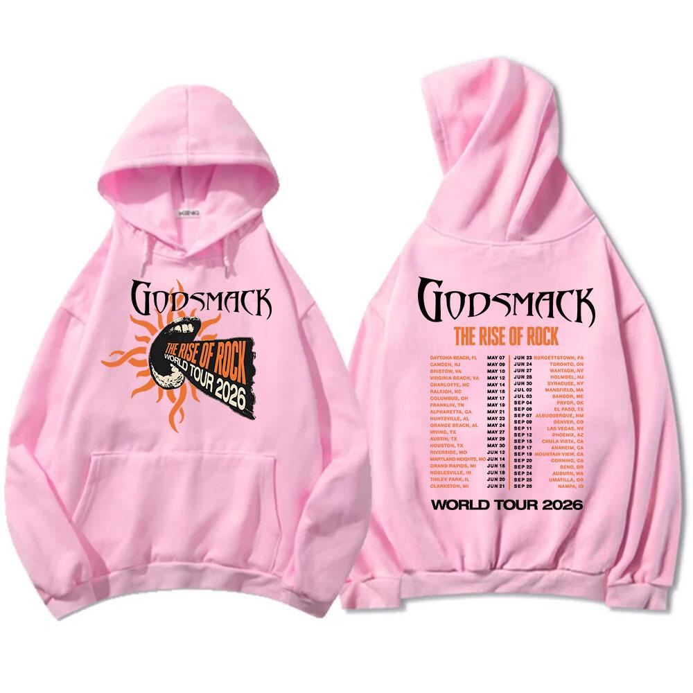 GODSMACK The Rise of Rock Tour 2026 Hoodies Casual Men Women Pullovers Graphic Tops Fleece Long Sleeve Hooded Sweatshirts