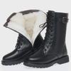 Women's British Style Martin Boots, 2023 Mid-Calf, Soft Leather, Flat Sole, Winter Plus Velvet, Thick Soled