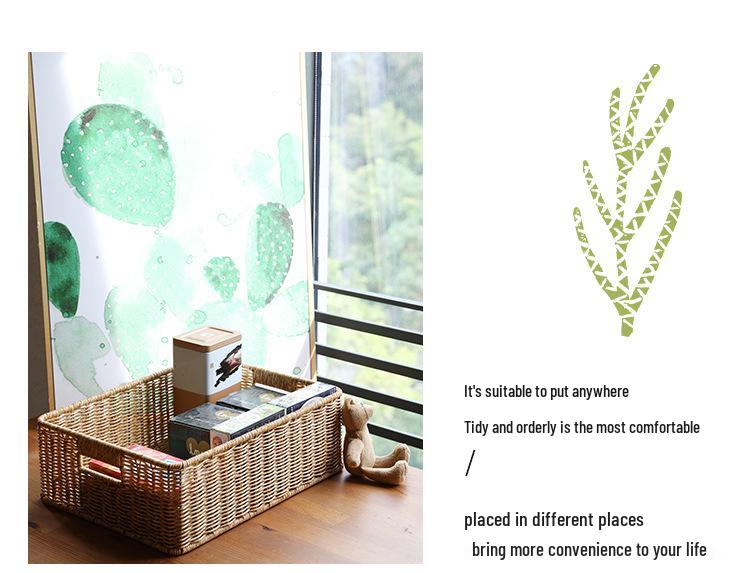 Корзина для хранения на столешницу в скандинавском стиле из ротангового плетения для журнального столика в гостиной